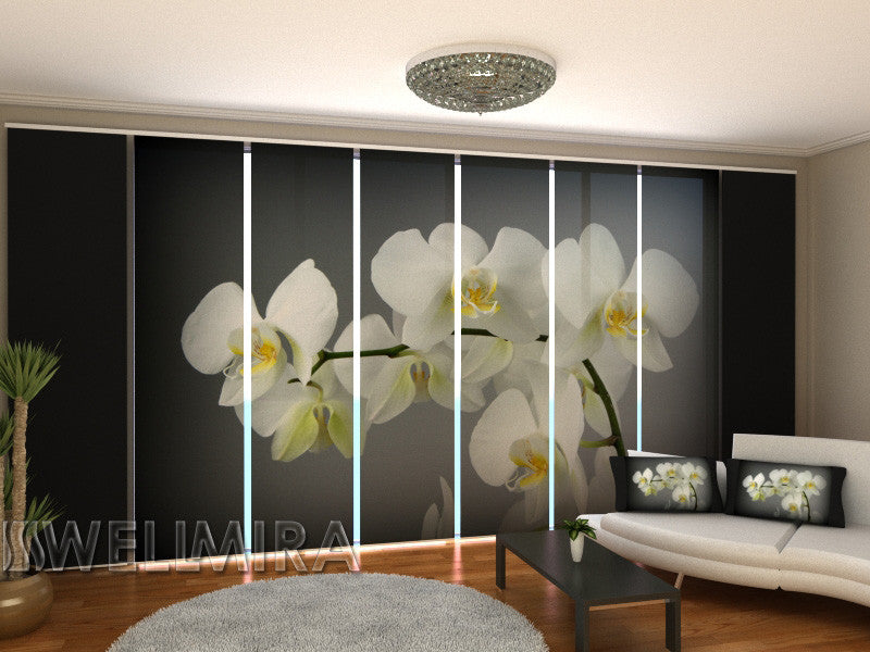 Set of 8 Panel Curtains Song Orchids - Wellmira