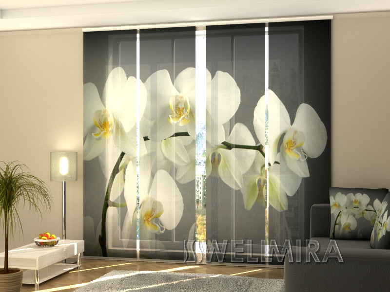 Set of 4 Panel Curtains Song Orchids - Wellmira