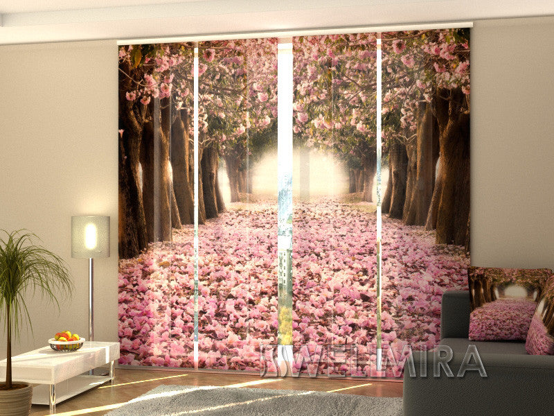 Set of 4 Panel Curtains Spring Magnolias - Wellmira