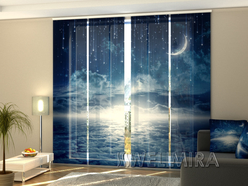 Set of 4 Panel Curtains Starry Night - Wellmira