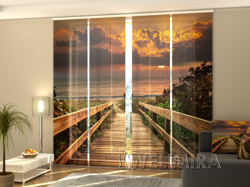 Set of 4 Panel Curtains Sunset 3 - Wellmira