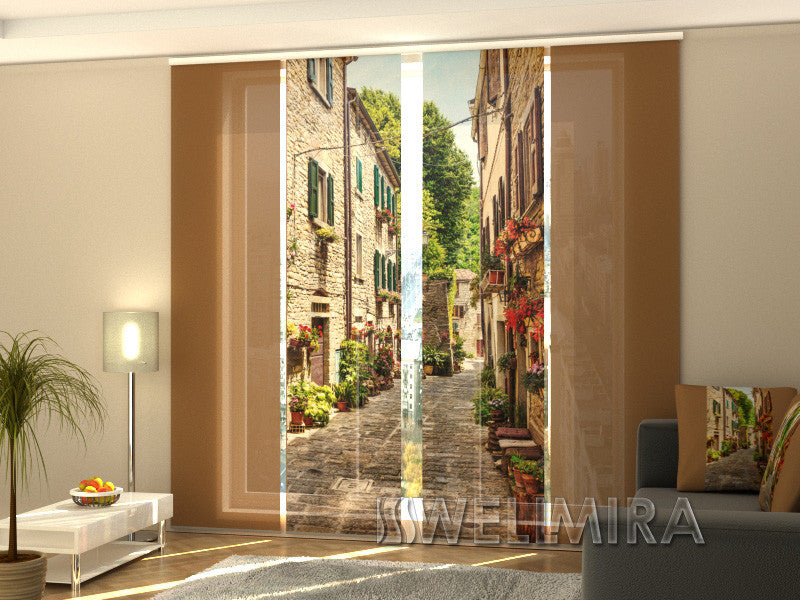 Set of 4 Panel Curtains The Street of Dubrovnik - Wellmira