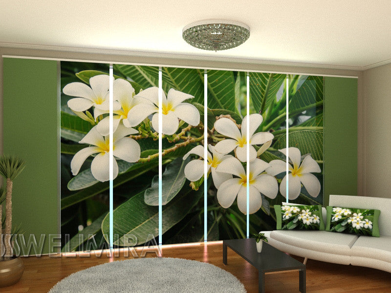 Set of 8 Panel Curtains Tropical Shrub - Wellmira