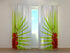Photo Curtain Palm Leaves with Red Orchids