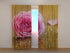 Rideau Photo Fleur Rose Rose sur Or