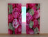 Photo Curtain Pink Roses with Green Branches