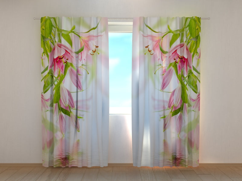 Photo Curtain Pink Lilies