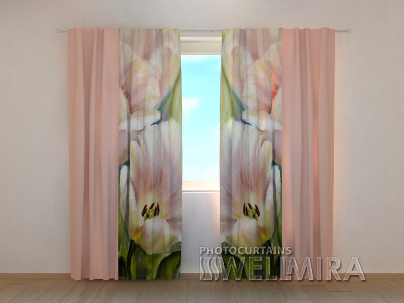 Photo Curtain Pink Tulips