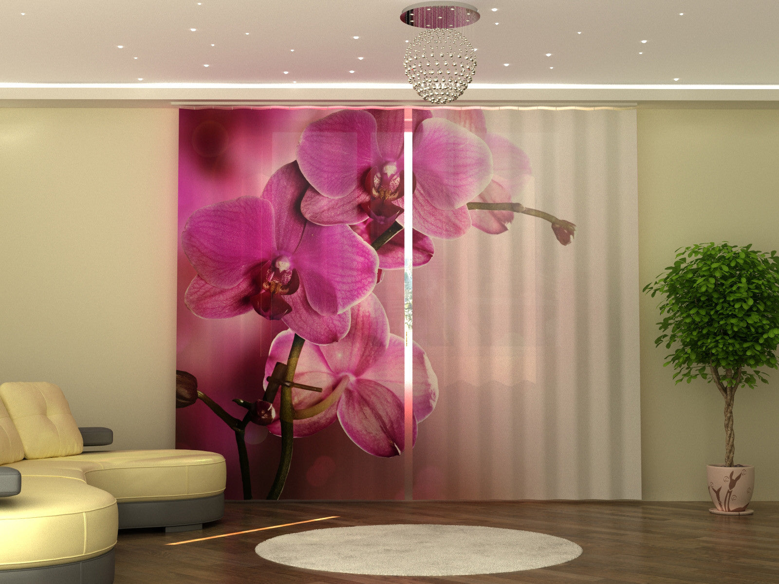 Photo-curtain Purple Orchid W290xH250 cm - Wellmira