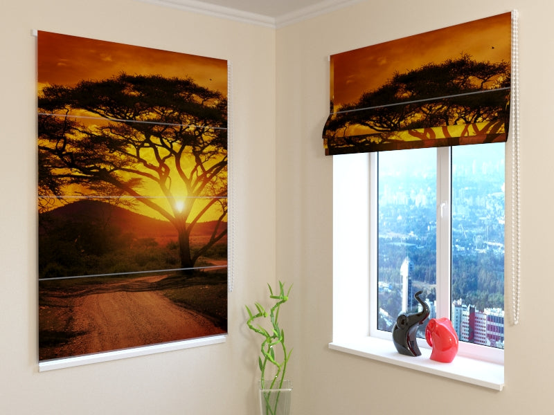 Roman Blind Africa Sunset