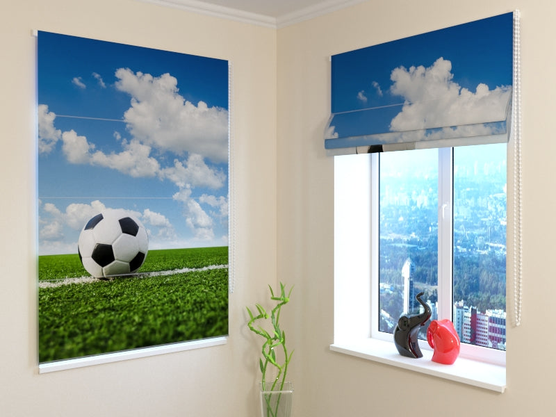 Ballon aveugle romain sur un terrain de football