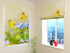 Roman Blind Blue Flowers and Yellow Butterflies