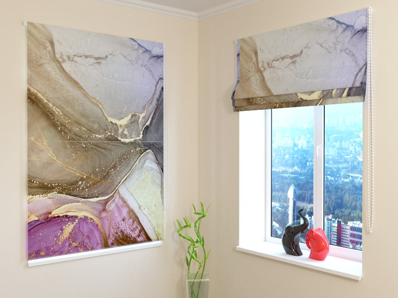 Roman Blind Colorful Marble