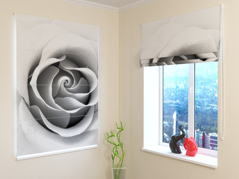 Roman Blind Gray Rose