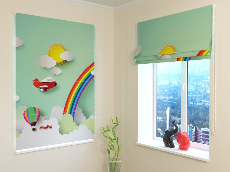 Roman Blind Helicopter over the Rainbow