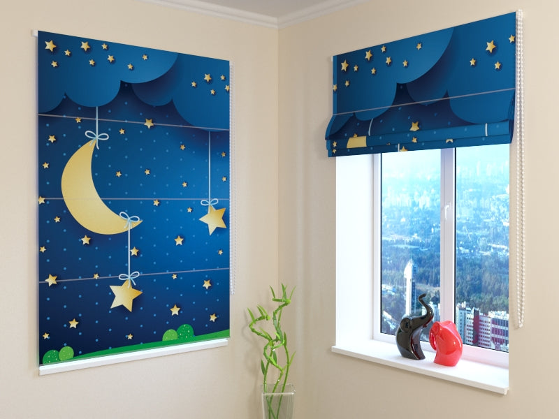 Roman Blind Moon and Stars