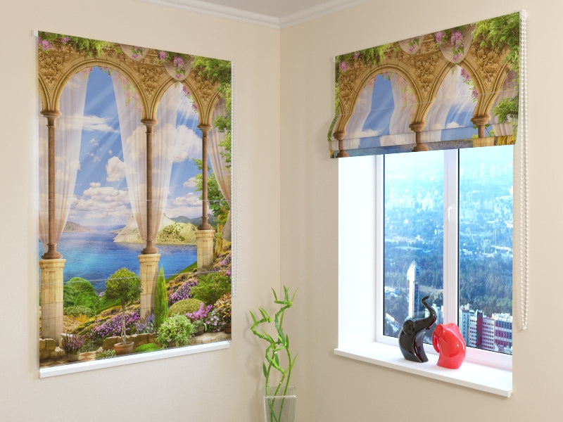 Terrasse aveugle romaine dans le jardin