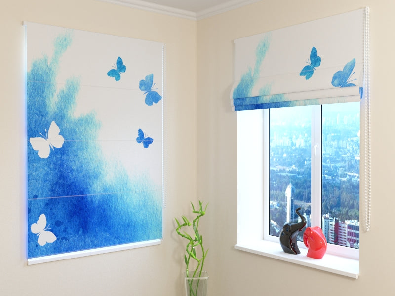 Roman Blind Watercolour Butterflies