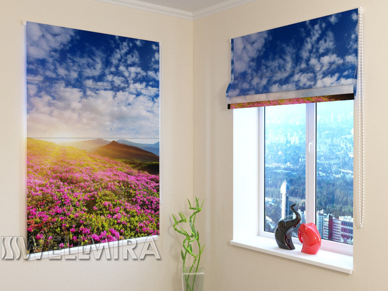 Roman Blind Flowers and Mountains - Wellmira