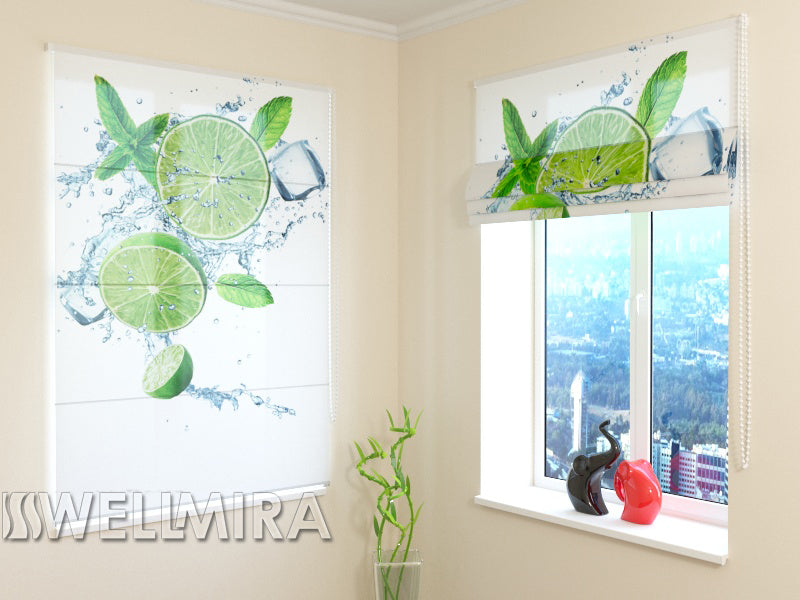 Roman Blind Lime and mint