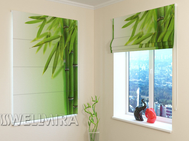 Roman Blind Green Bamboo 2 - Wellmira