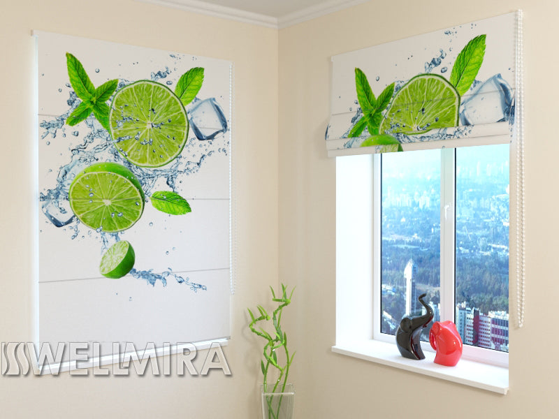 Roman Blind Lime and mint - Wellmira