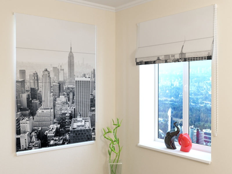 Roman Blind New York in Black and White