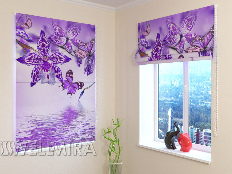 Roman Blind Violet Orchid - Wellmira