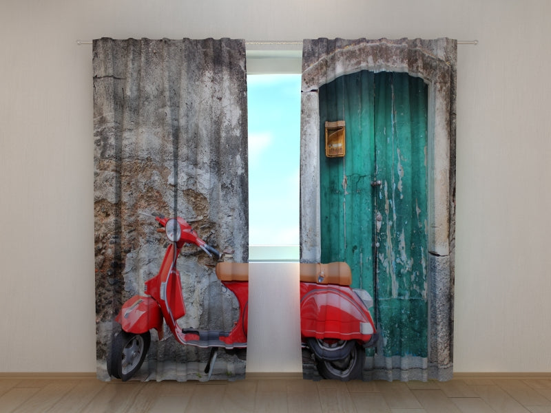 Photo Curtain Red Scooter