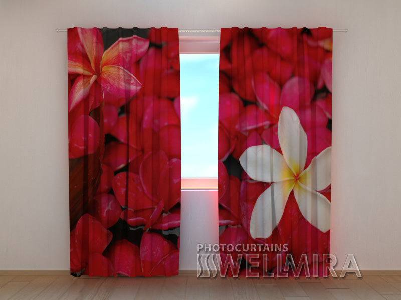 Photo Curtain Scarlet Flowers - Wellmira