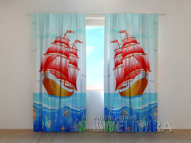 3D Curtain Scarlet Sails - Wellmira