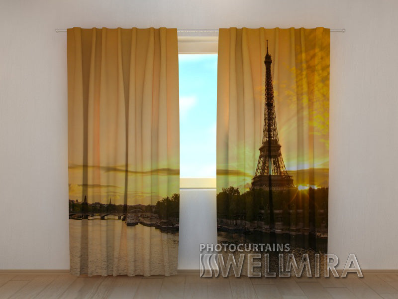 Photo Curtain Seine River and Tower - Wellmira