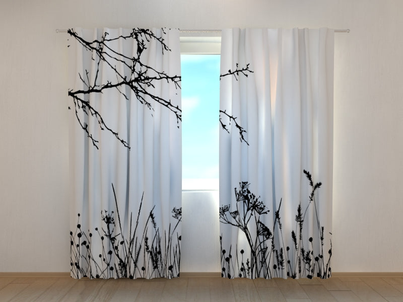 Shadowgraph Curtain Photo Curtain Shadow of Grass and Tree – Interior Textiles Wellmira