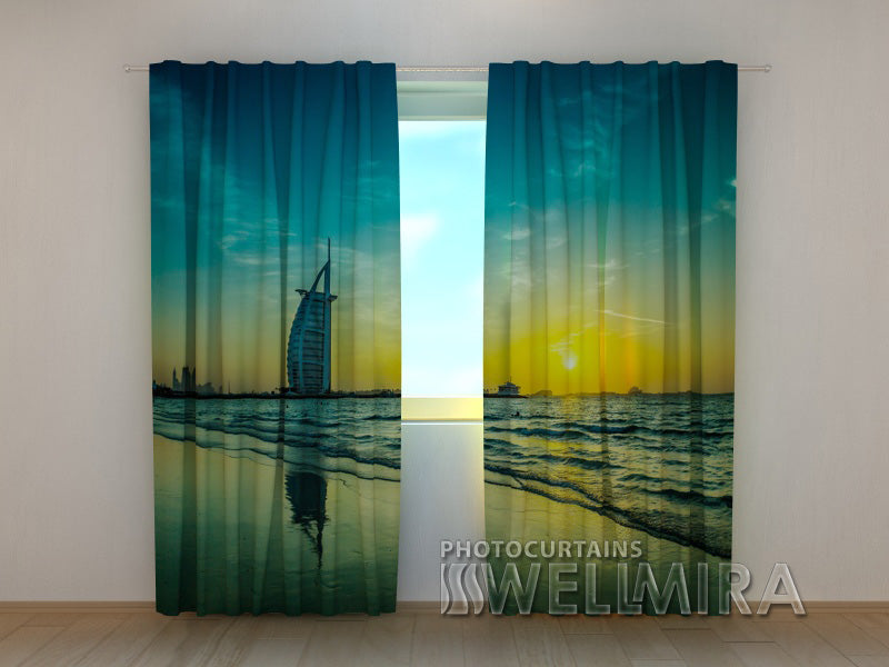 Photo Curtain Sunset over the Ocean - Wellmira
