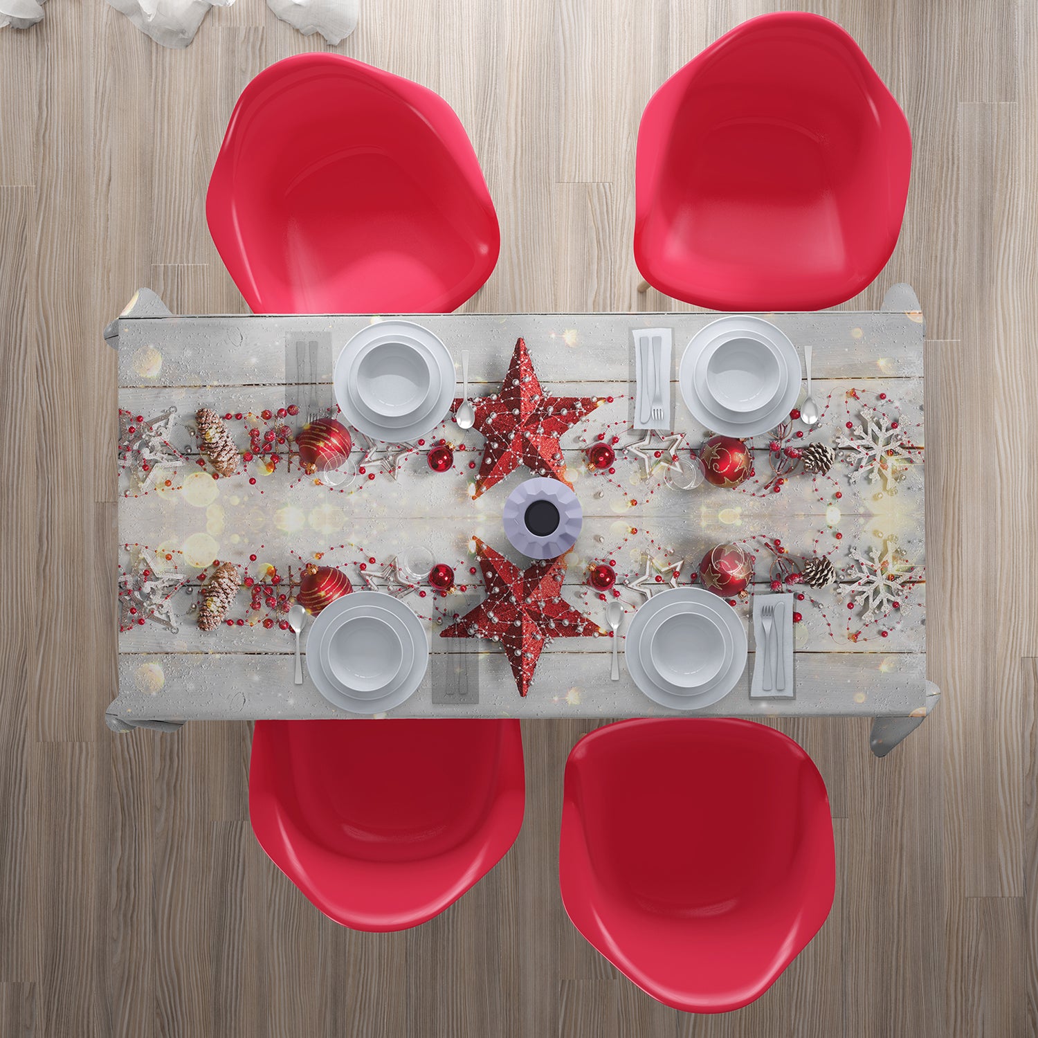 Christmas Tablecloth Christmas Red Star 2 - Wellmira