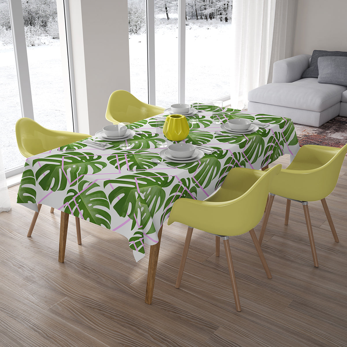 Tablecloth Tropical Palm Leaves - Wellmira