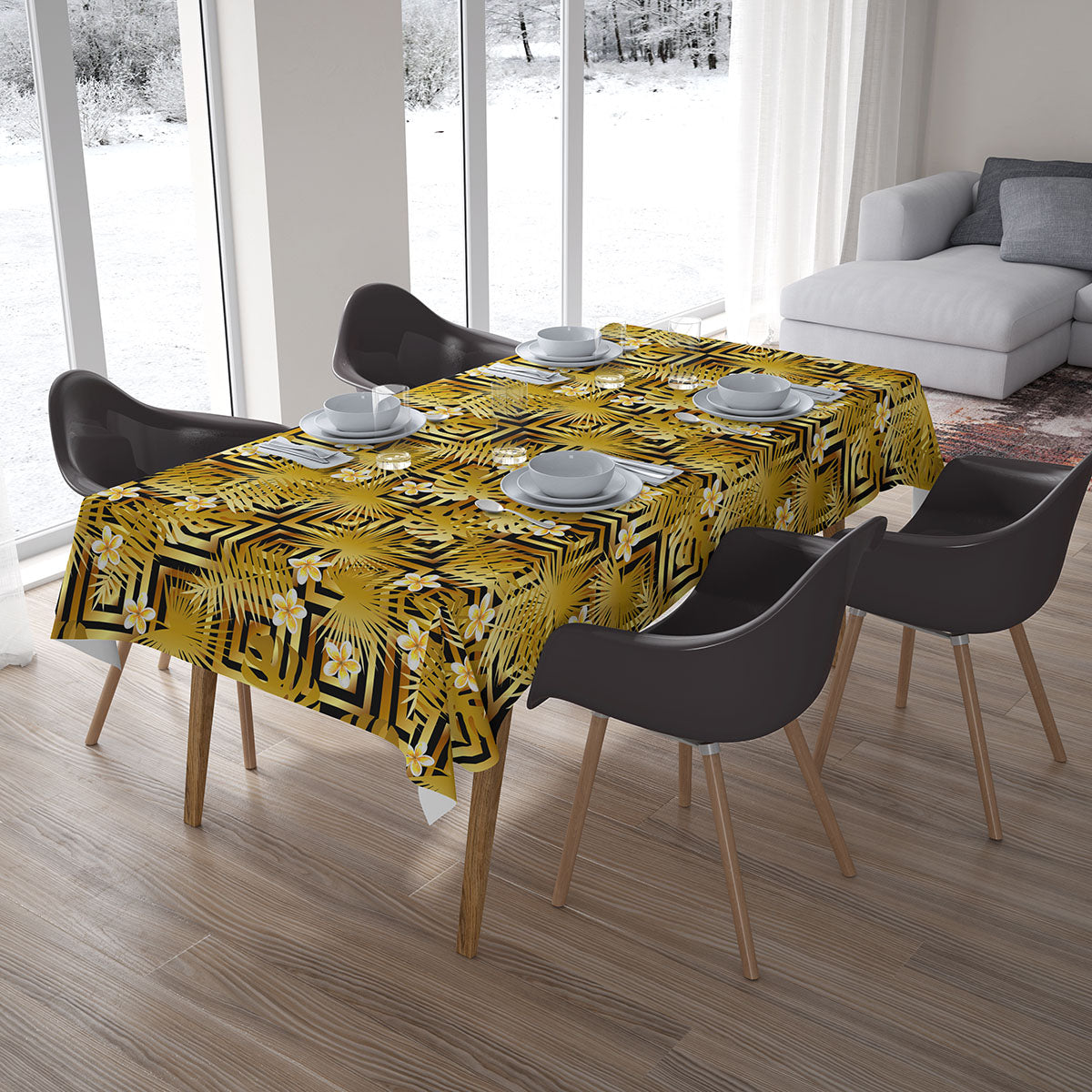 Tablecloth Golden Palm Leaves