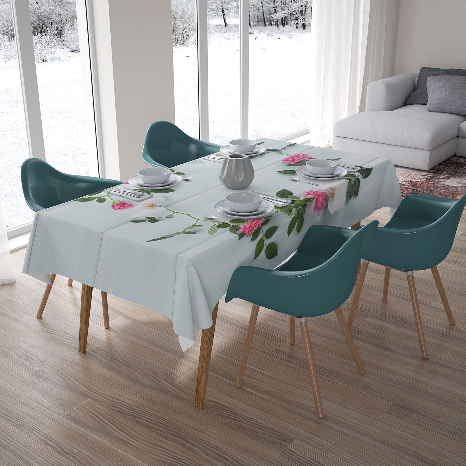 Nappe Roses et Orchidées