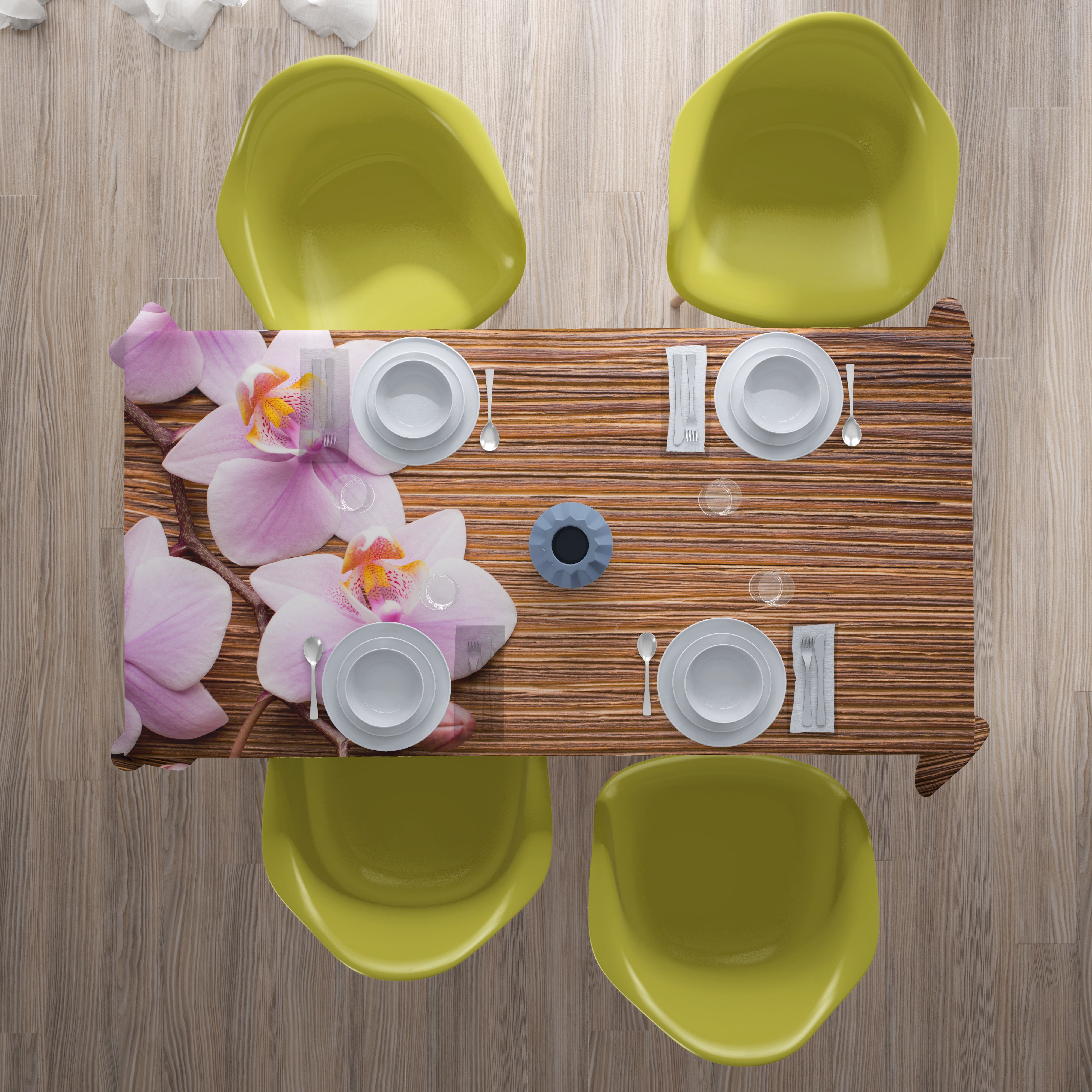 Nappe Orchidées et Arbre