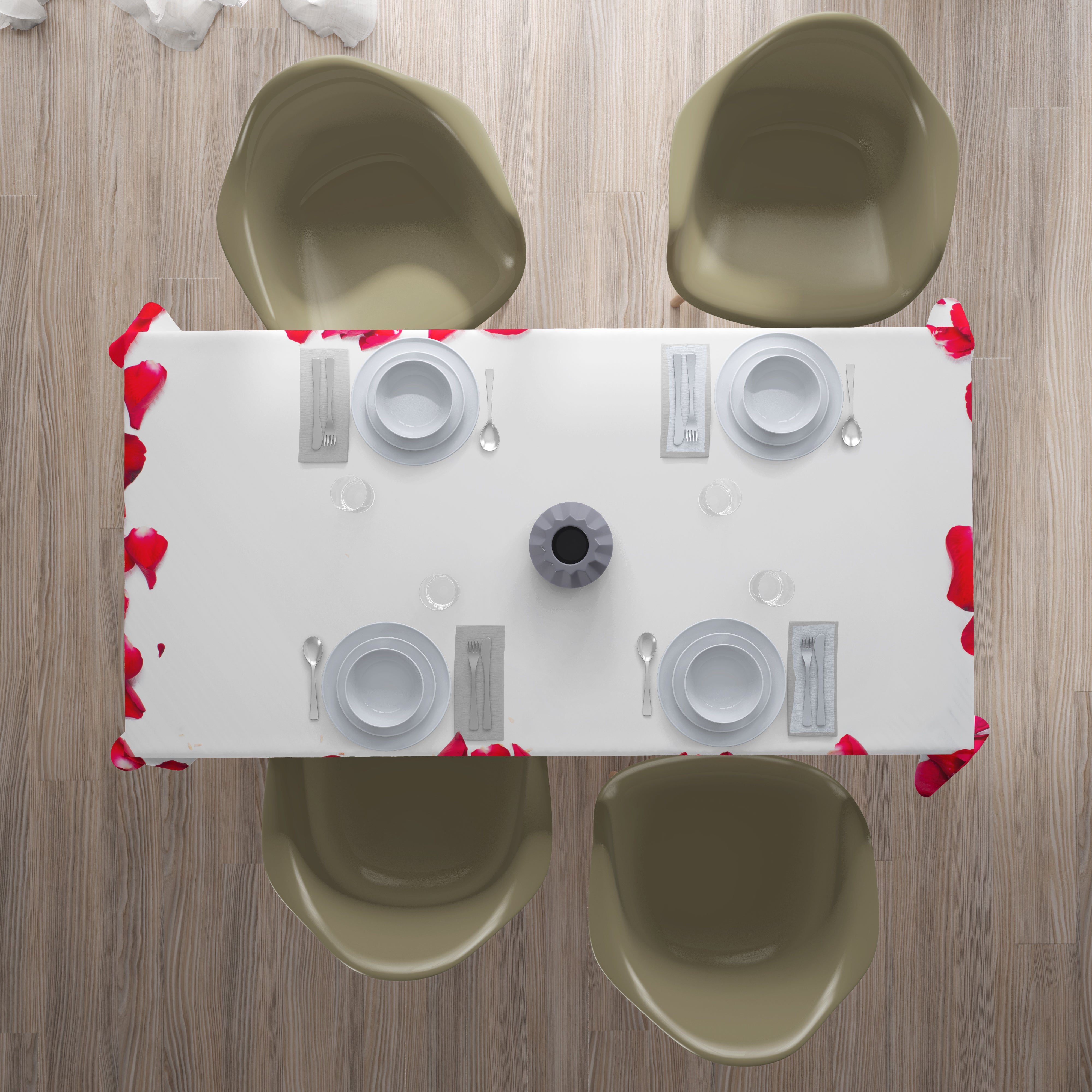 Nappe Pétales de Roses Rouges