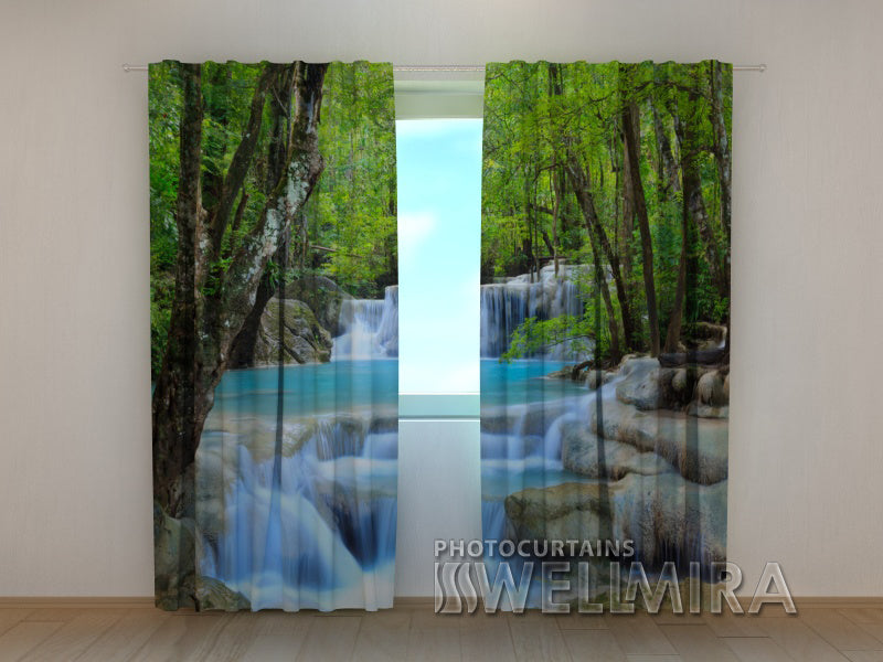 3D Curtain Thai Waterfall in Spring - Wellmira