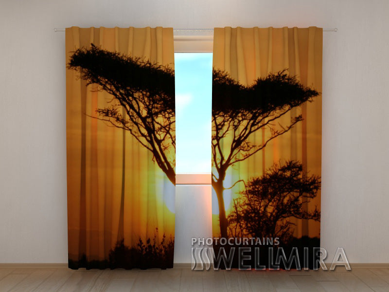 3D Curtain Tree at Sunset - Wellmira