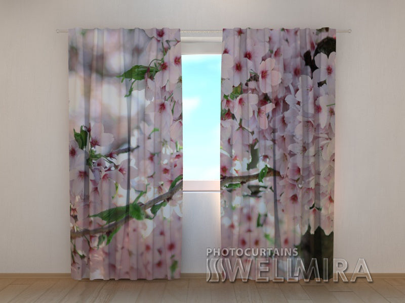 Photo Curtain Tree in Blossom - Wellmira