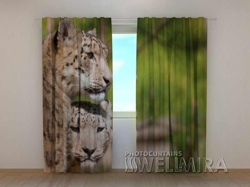 3D Curtain Two Leopards - Wellmira