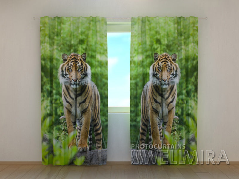 3D Curtain Two Tigers - Wellmira