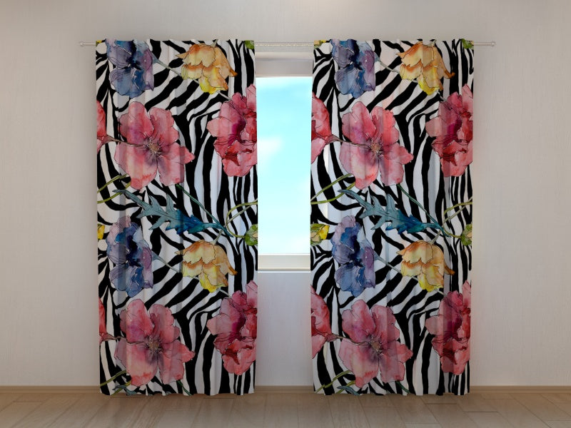 Photo Curtain Watercolor Fashion Poppies