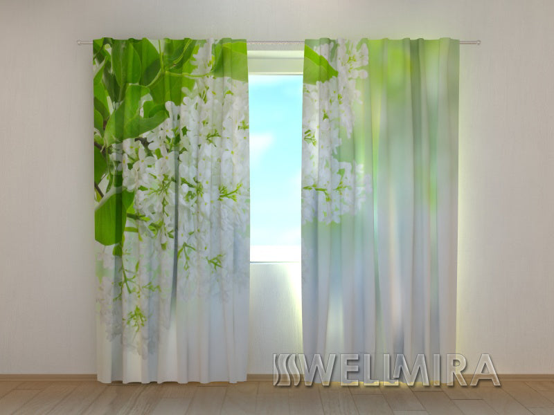 3D Curtain White Lilac - Wellmira