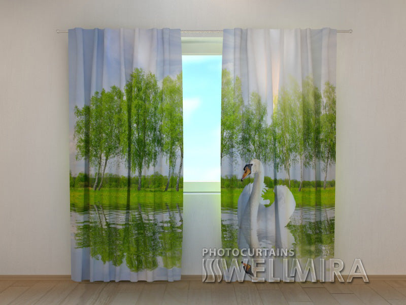 3D Curtain White Swan - Wellmira