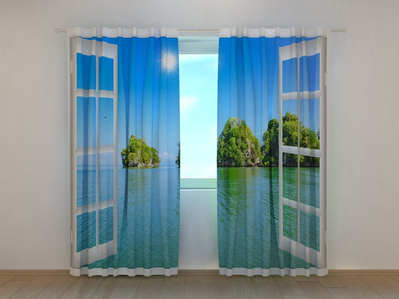 Photo Curtain Window view of the Ocean - Wellmira