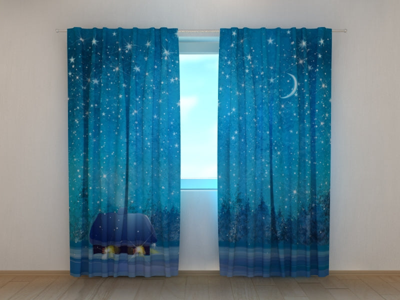Photo Curtain Winter Starry Sky